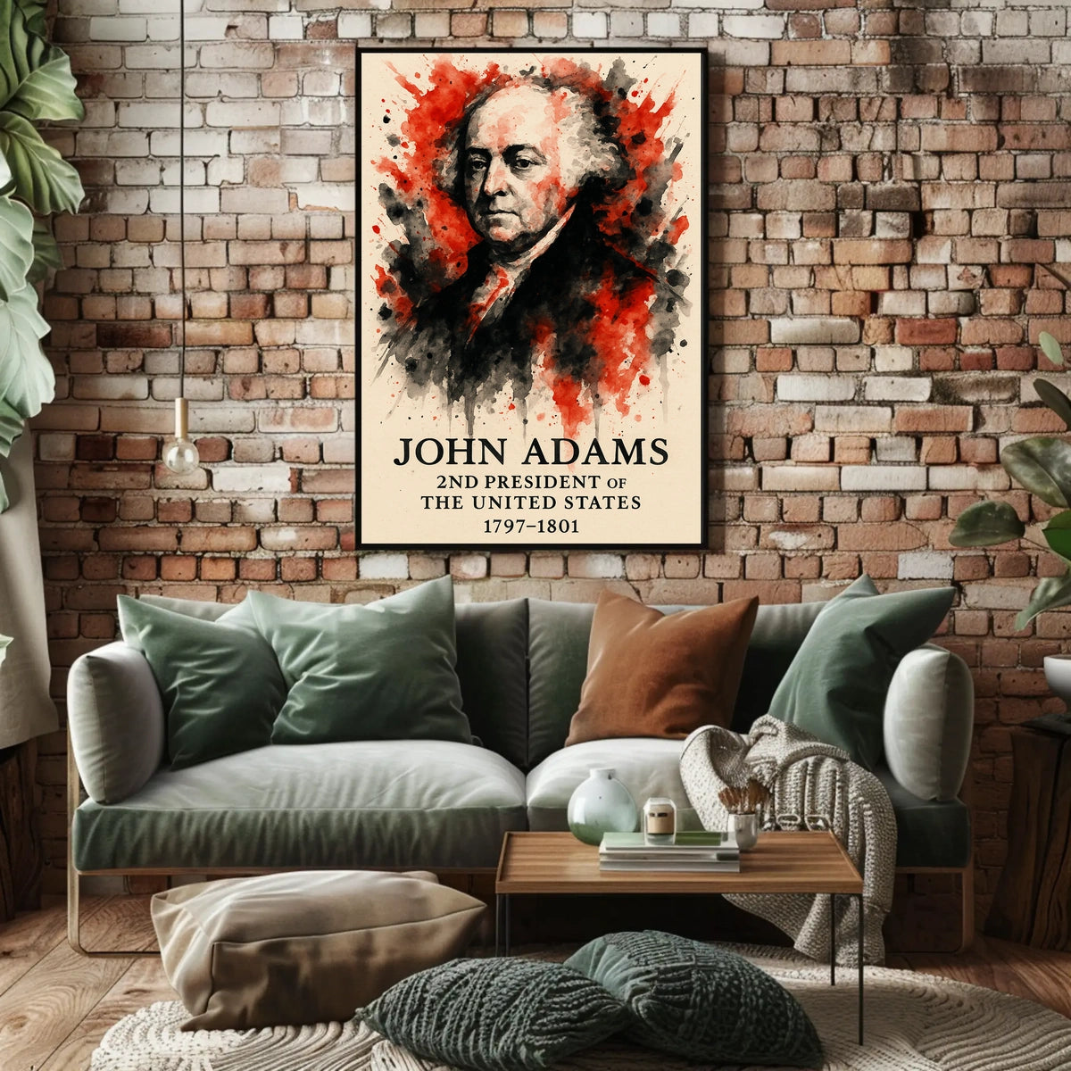 John Adams Watercolor Portrait Historical or Presidential Poster