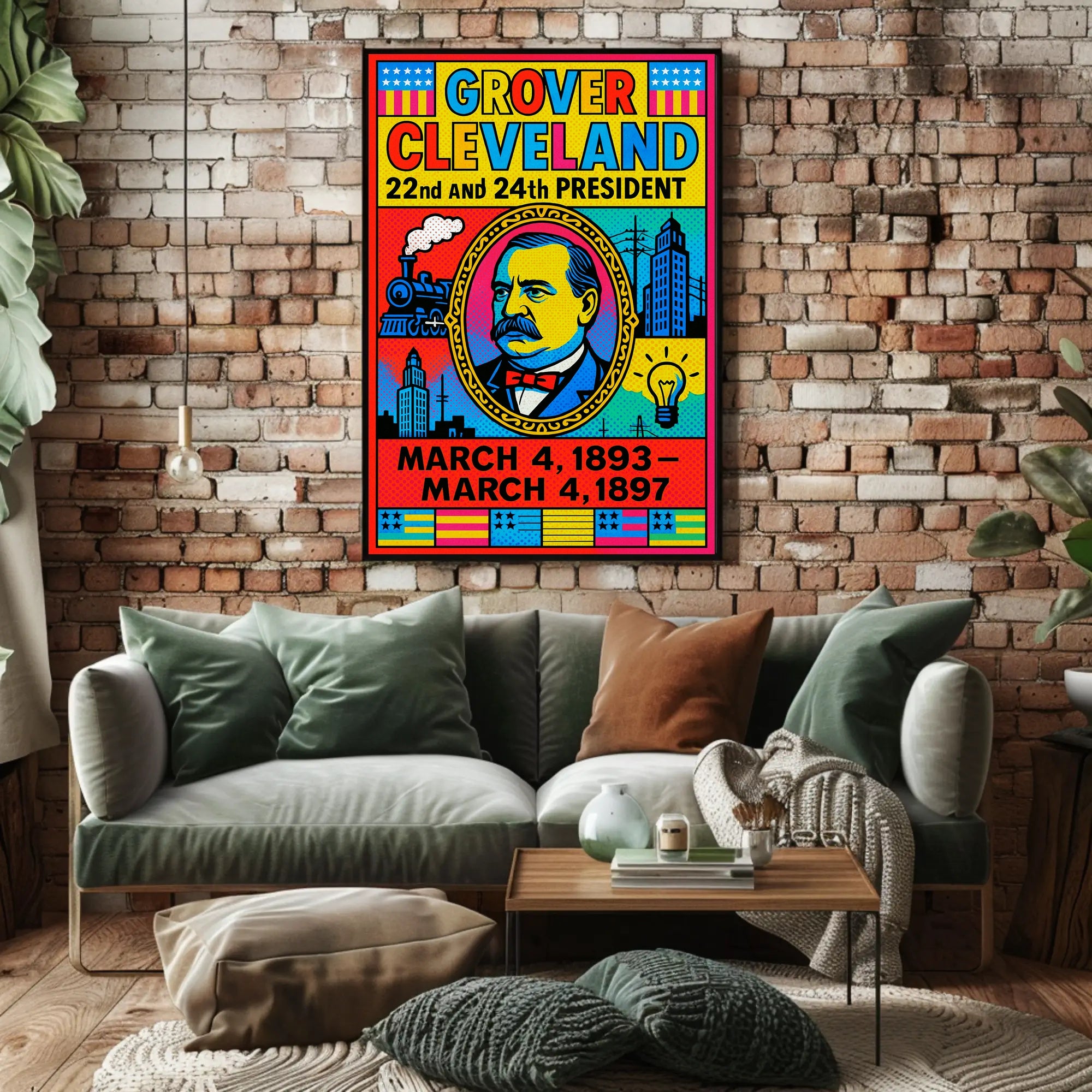 Grover Cleveland Pop Art Historical Presidential Poster