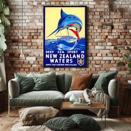 Deep Sea Sport In New Zealand Waters Poster