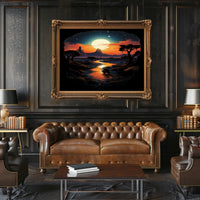 Desert Moonlit Journey Poster