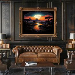 Desert Moonlit Journey Poster