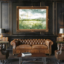 Serene Watercolor Countryside Landscape Poster Art