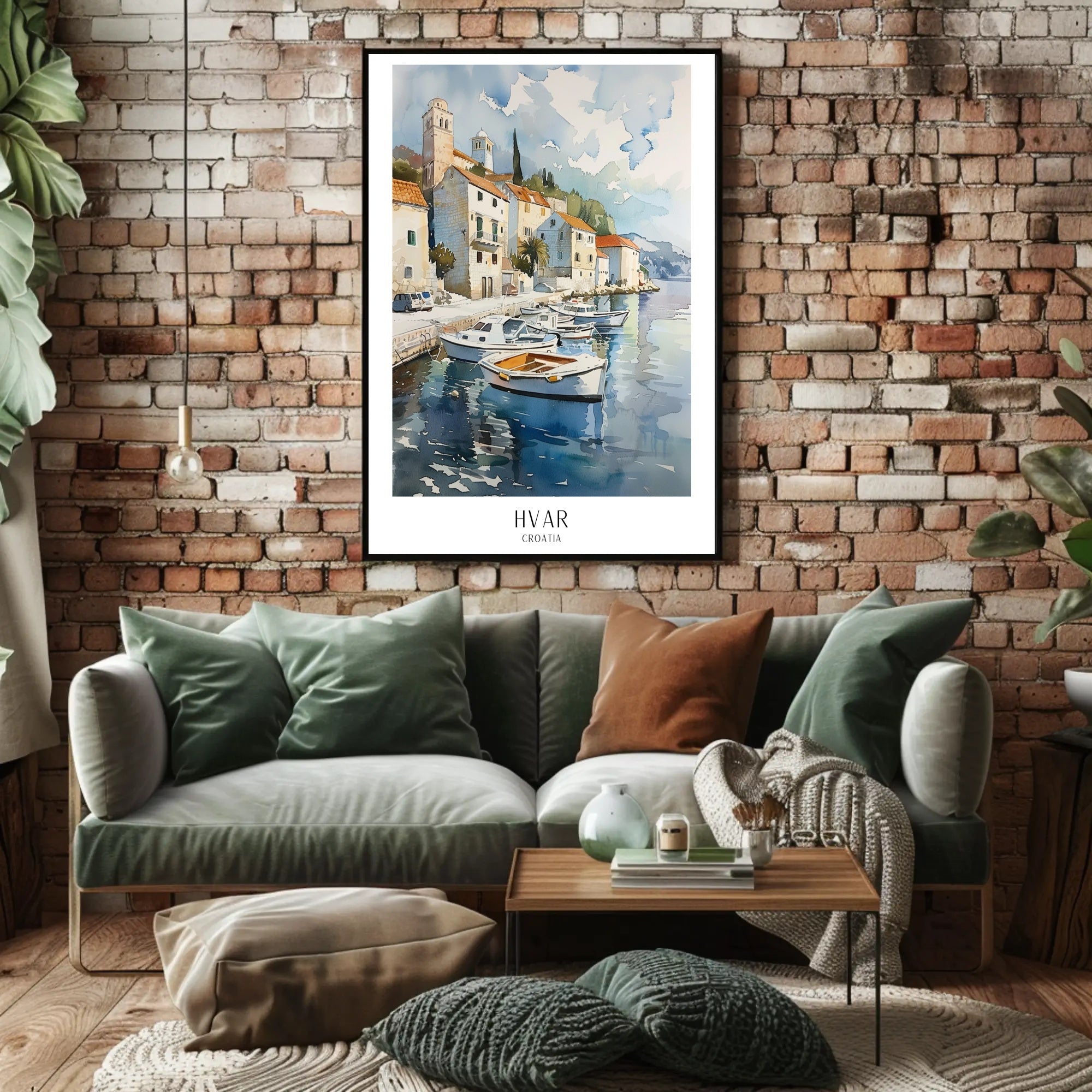 Scenic Harbor View of Hvar Croatia Travel Poster PosterGoat