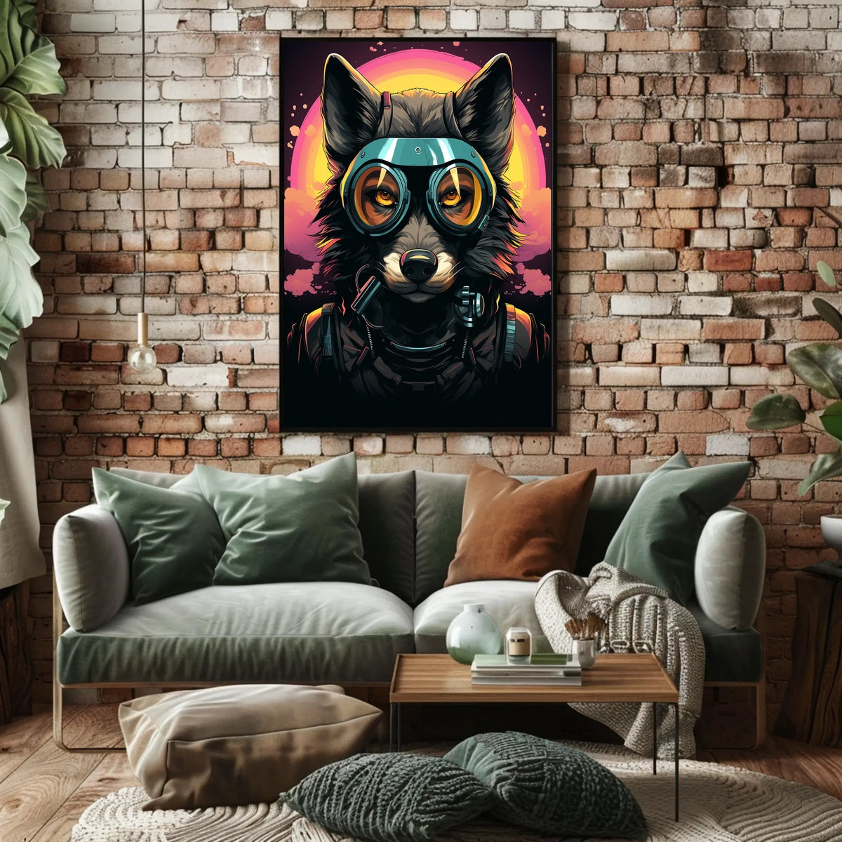 Futuristic Wolf Pilot Adventure Art Futuristic Sci-Fi Poster