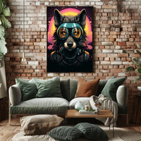 Futuristic Wolf Pilot Adventure Art Futuristic Sci-Fi Poster