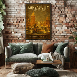 Kansas City Plaza In Gold Poster