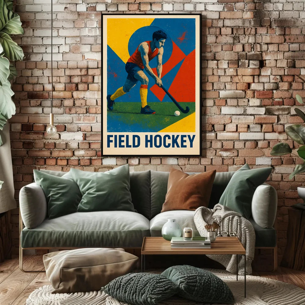 Dynamic Field Hockey Sports Art Poster