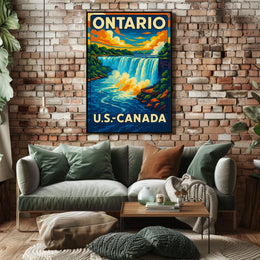 Ontario Canada United States Niagara Falls Poster