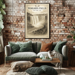 Niagara Falls New York 1850 Poster Vintage Wall Art