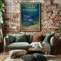 Beauty with a Barb Stingray Poster
