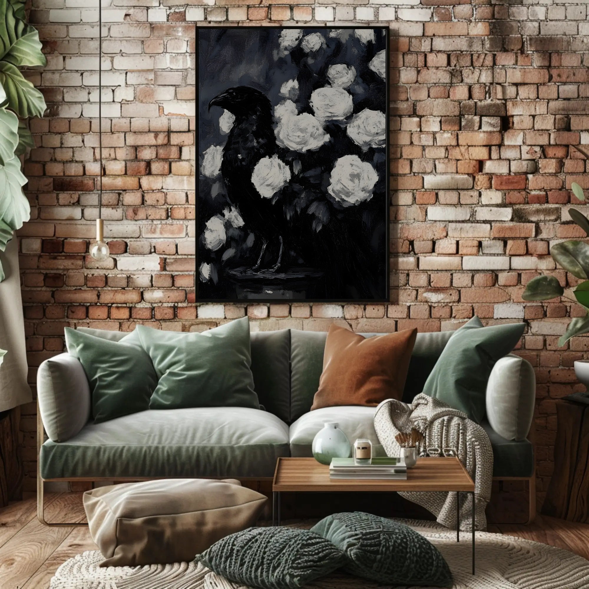 Raven and Roses: Gothic Animal Poster PosterGoat