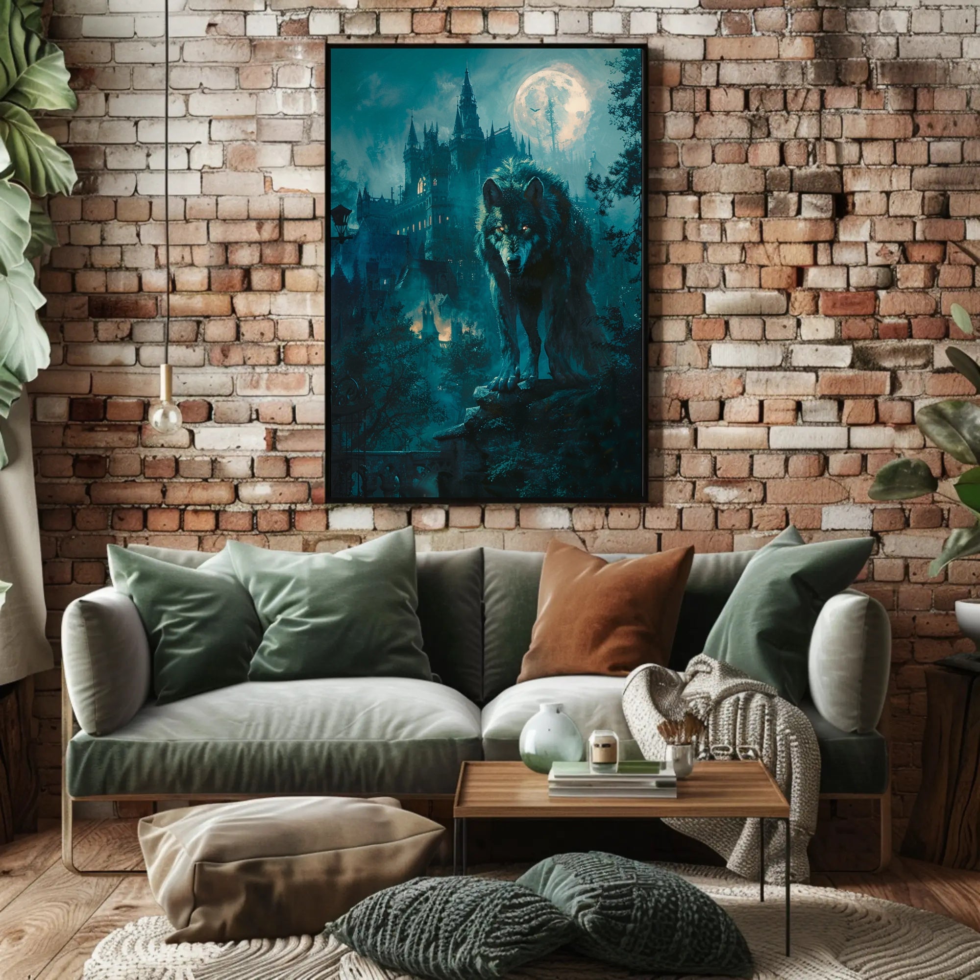 Moonlit Guardian Art Print Poster for Home Decor and Wanderlust Lovers PosterGoat
