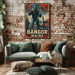 Bangor Maine Lumberjack Heritage Rustic Scenic Timeless Wall Art Decor Gift Poster