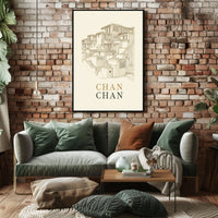 Chan Chan Architectural Illustration Poster