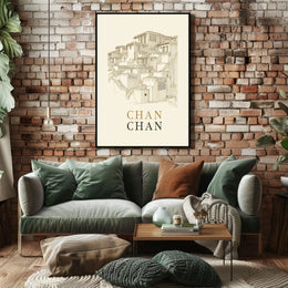 Chan Chan Architectural Illustration Poster