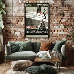 Anchor Line Vintage Transatlantic Voyage Poster