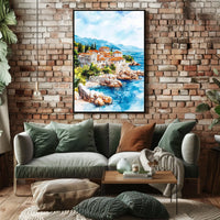 Montenegro Sveti Stefan Island View Poster
