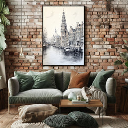 Amsterdam Canal Scene Poster