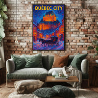 Québec City Winter Scene Poster