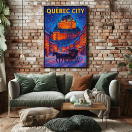 Québec City Winter Scene Poster