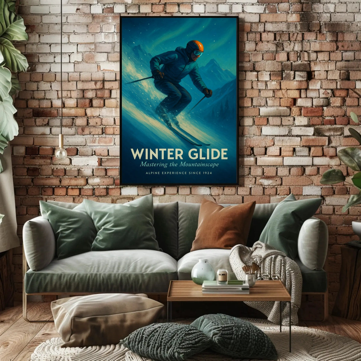 Winter Glide Mastering the Mountainscape Poster