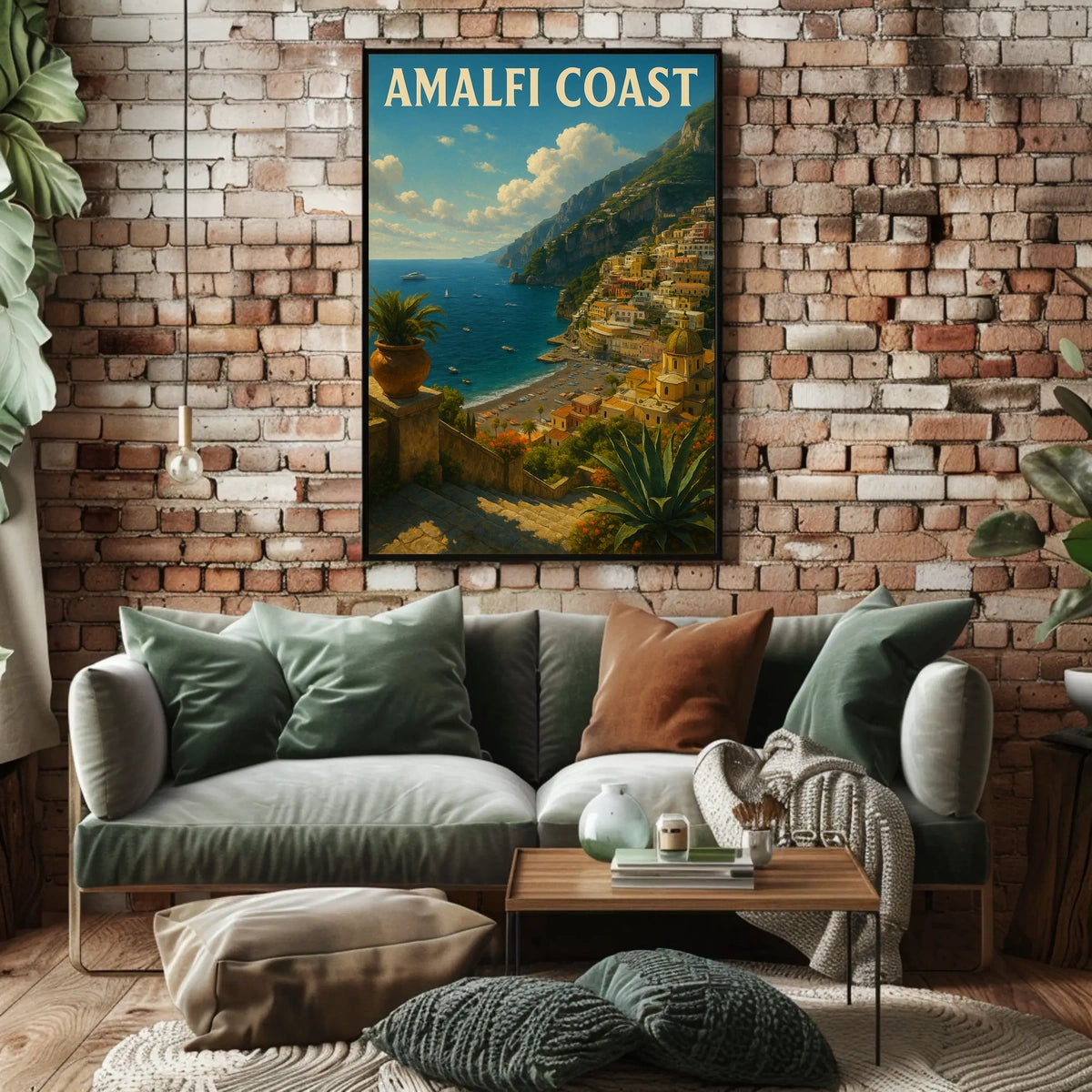 Amalfi Coast Poster Wall Art Coastal Decor Seascape View
