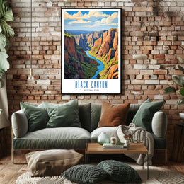 Black Canyon National Park Travel Poster Scenic Art Print