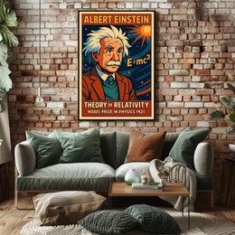 Einstein Relativity Theory Educational Vintage Science Gallery Quality Classic Intellectual Decor Poster