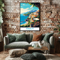 Amalfi Coast Mediterranean Charm Travel Poster
