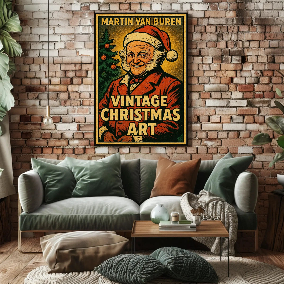 Martin Van Buren Vintage Christmas Art Poster