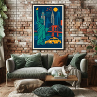 New York City Vibrant Urban Art Poster Modern Wall Art
