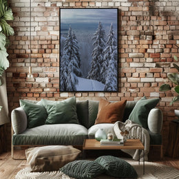 Serene Winter Landscape with Ski Tracks National Park Poster