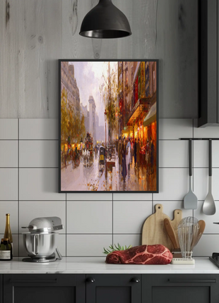 Vintage Paris Street Scene – Autumn Evening