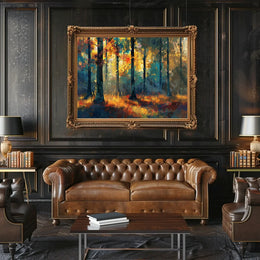 Autumn Forest Impressionistic Art Poster: Tranquil Beauty