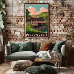 Scenic Pennsylvania Covered Bridge Poster