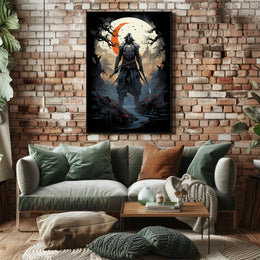 Shadow of the Samurai Poster Under the Eerie Glow Wall Art