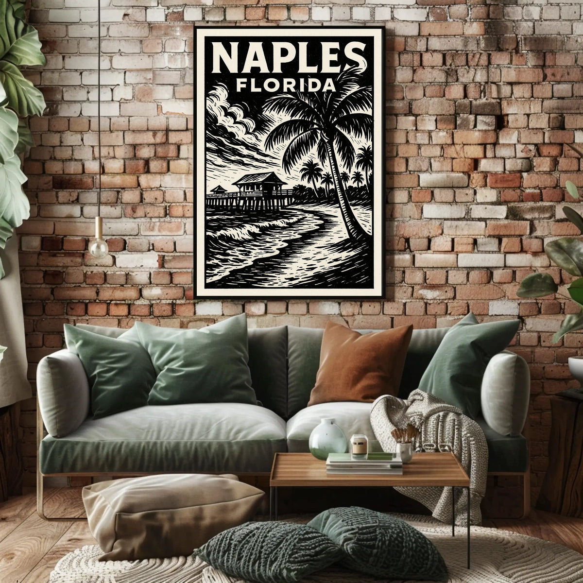 Naples Florida Coastal Charm Poster Wall Art 18x24