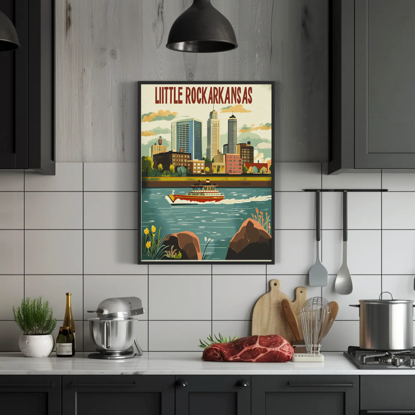 Little Rock Arkansas Vintage Poster