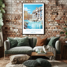 Trevi Fountain Artistry in Rome Travel Poster