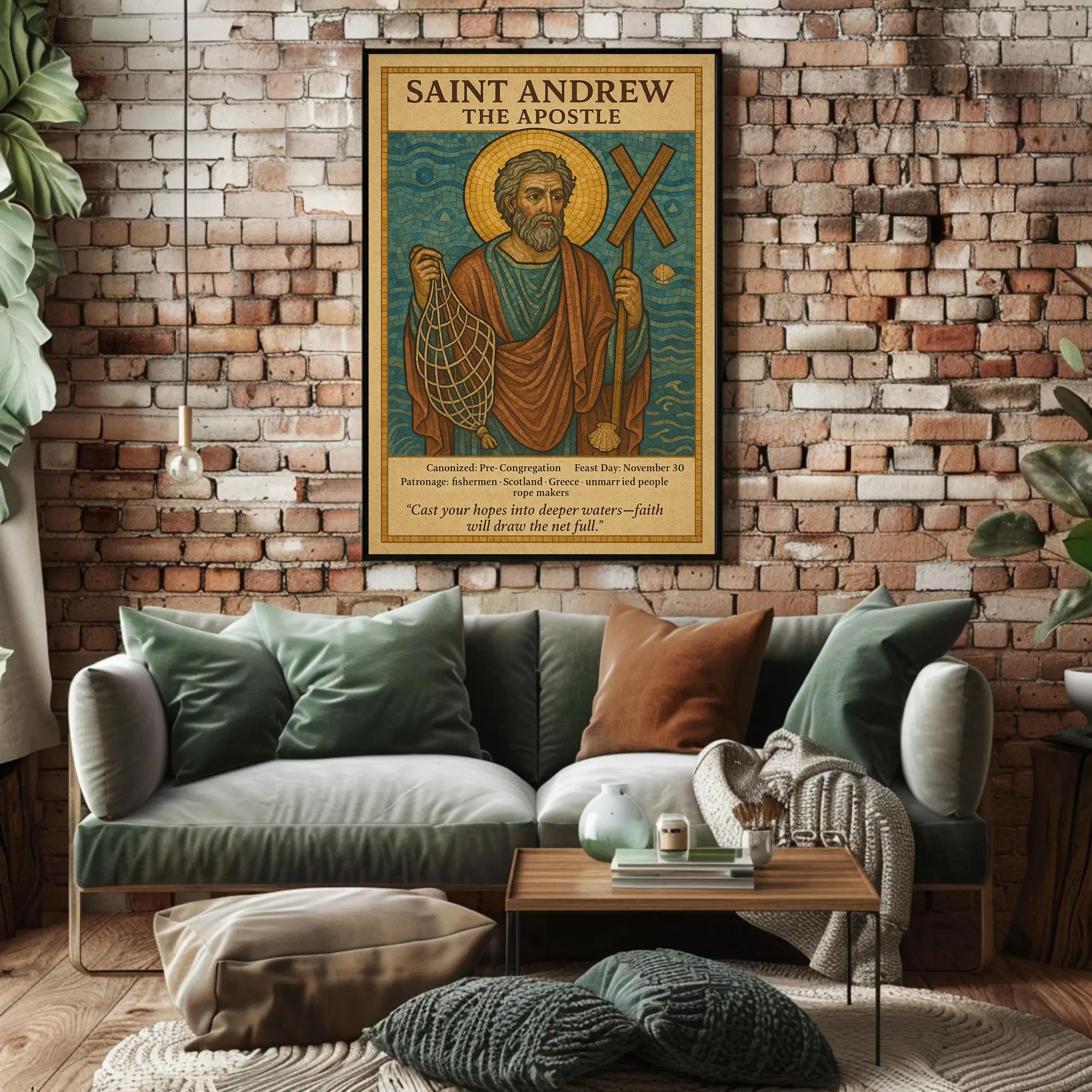 Saint Andrew Religious Icon Poster Cultural or Heritage Poster