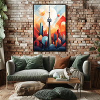 Vibrant Toronto Skyline Abstract Art Print - Abstract, Artistic Poster