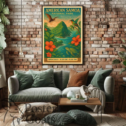 American Samoa National Park Vintage Travel Poster