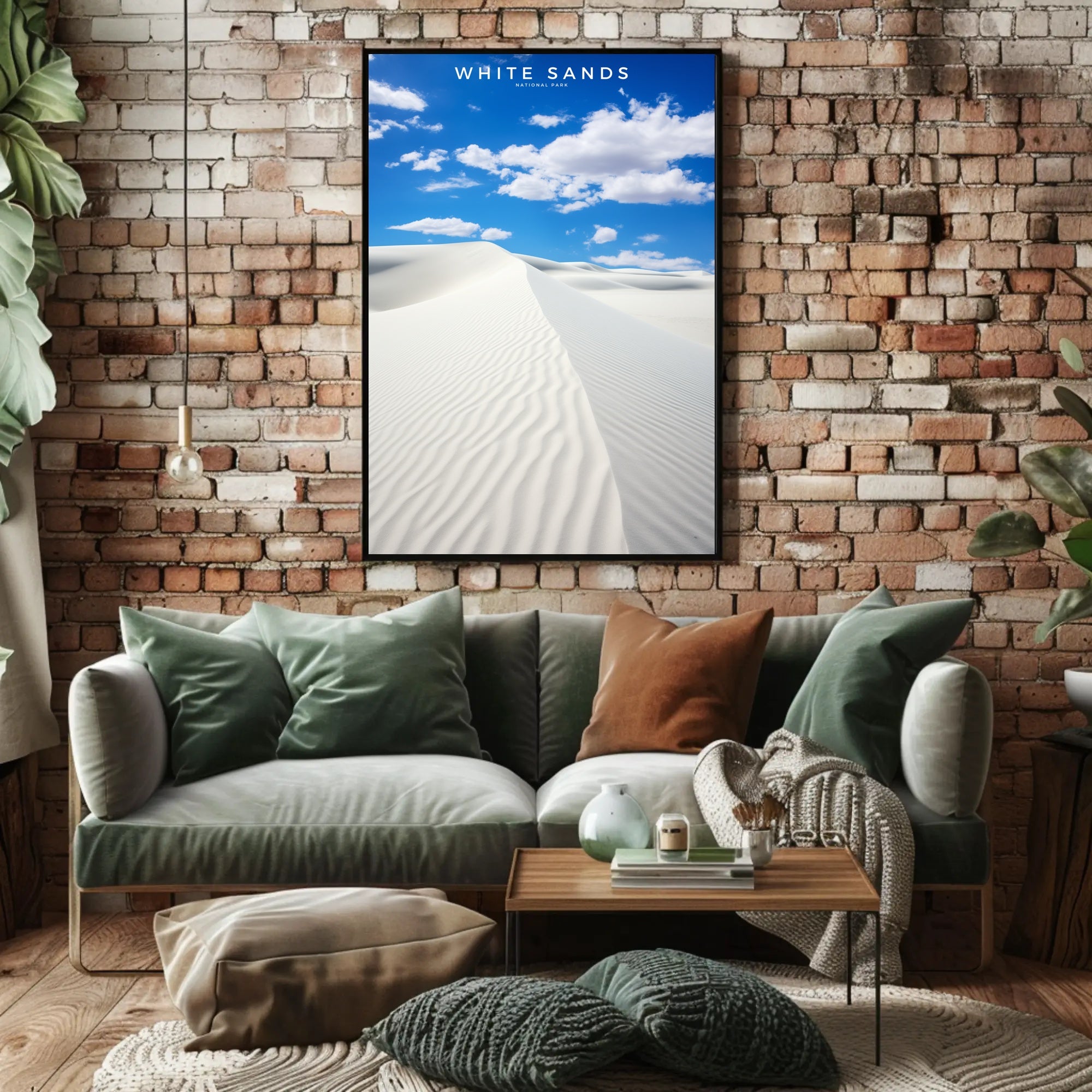 White Sands Travel Poster Minimalist Desert Print