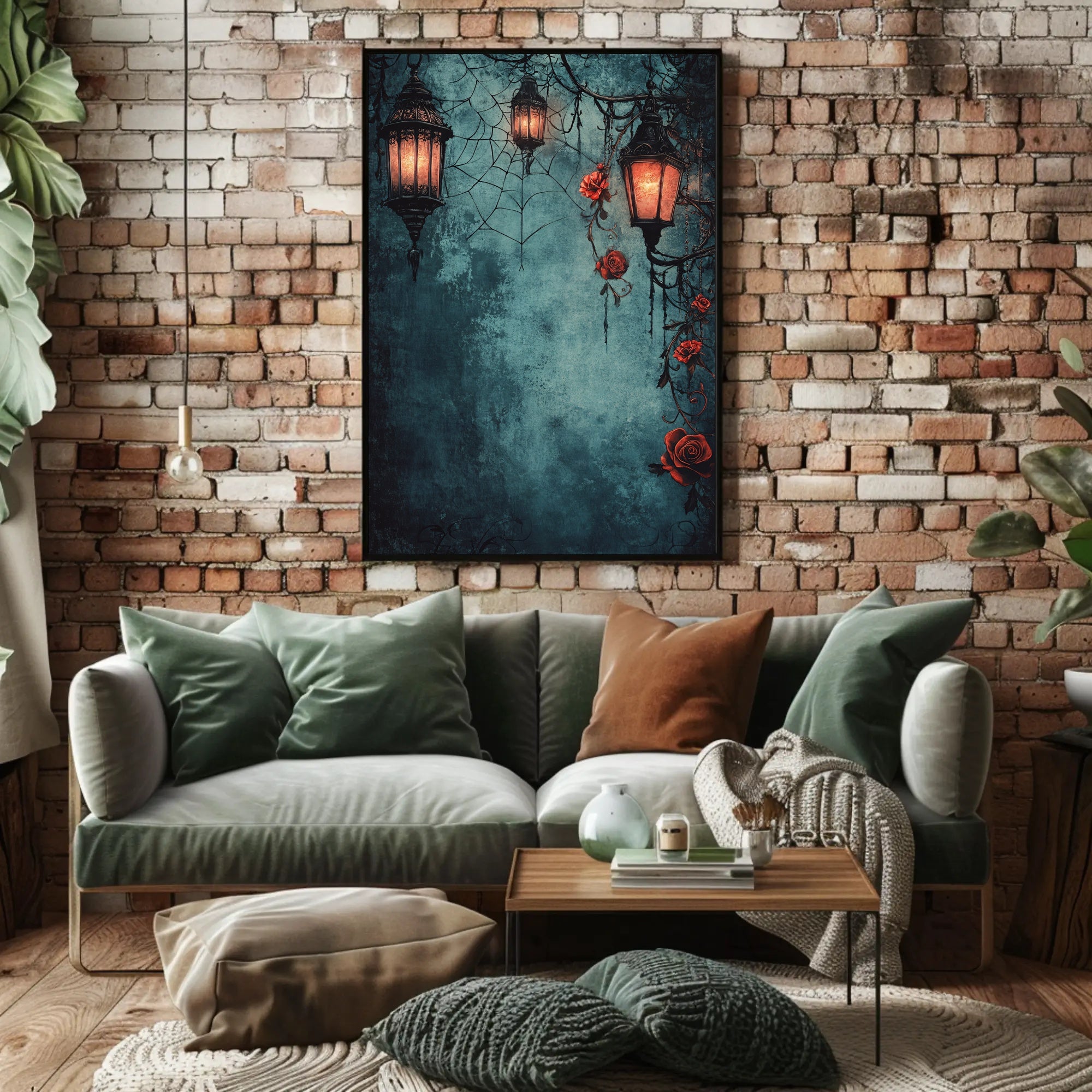 Enchanted Lanterns And Roses Poster