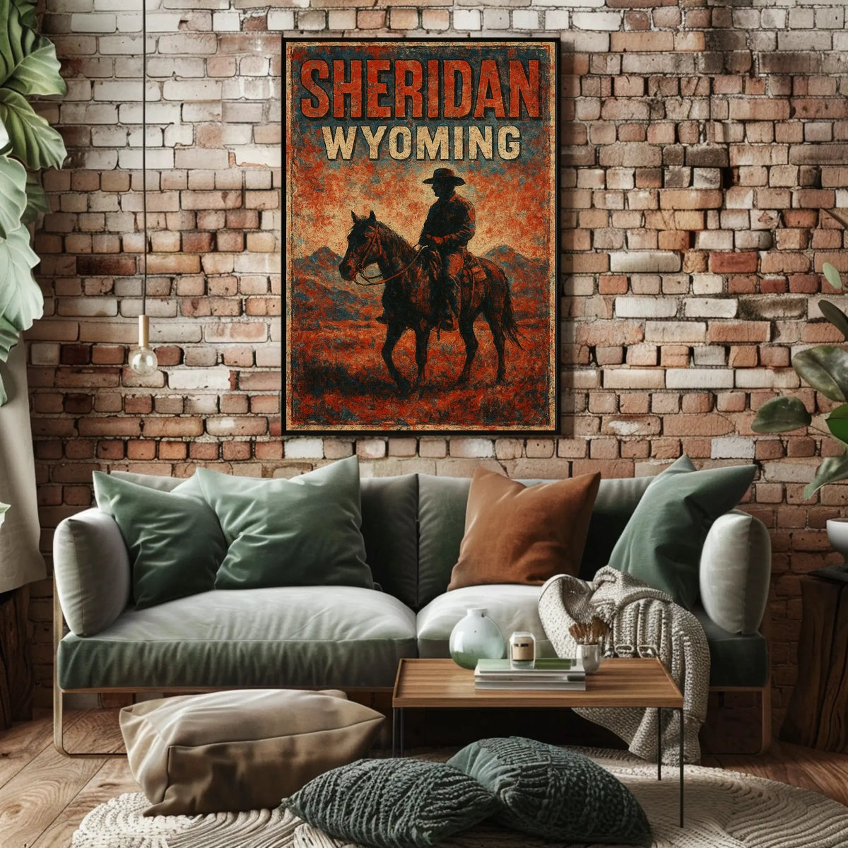Sheridan Wyoming Cowboy Ride Vintage Travel Poster