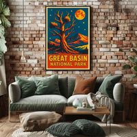 Great Basin Night Sky Vintage Travel Poster
