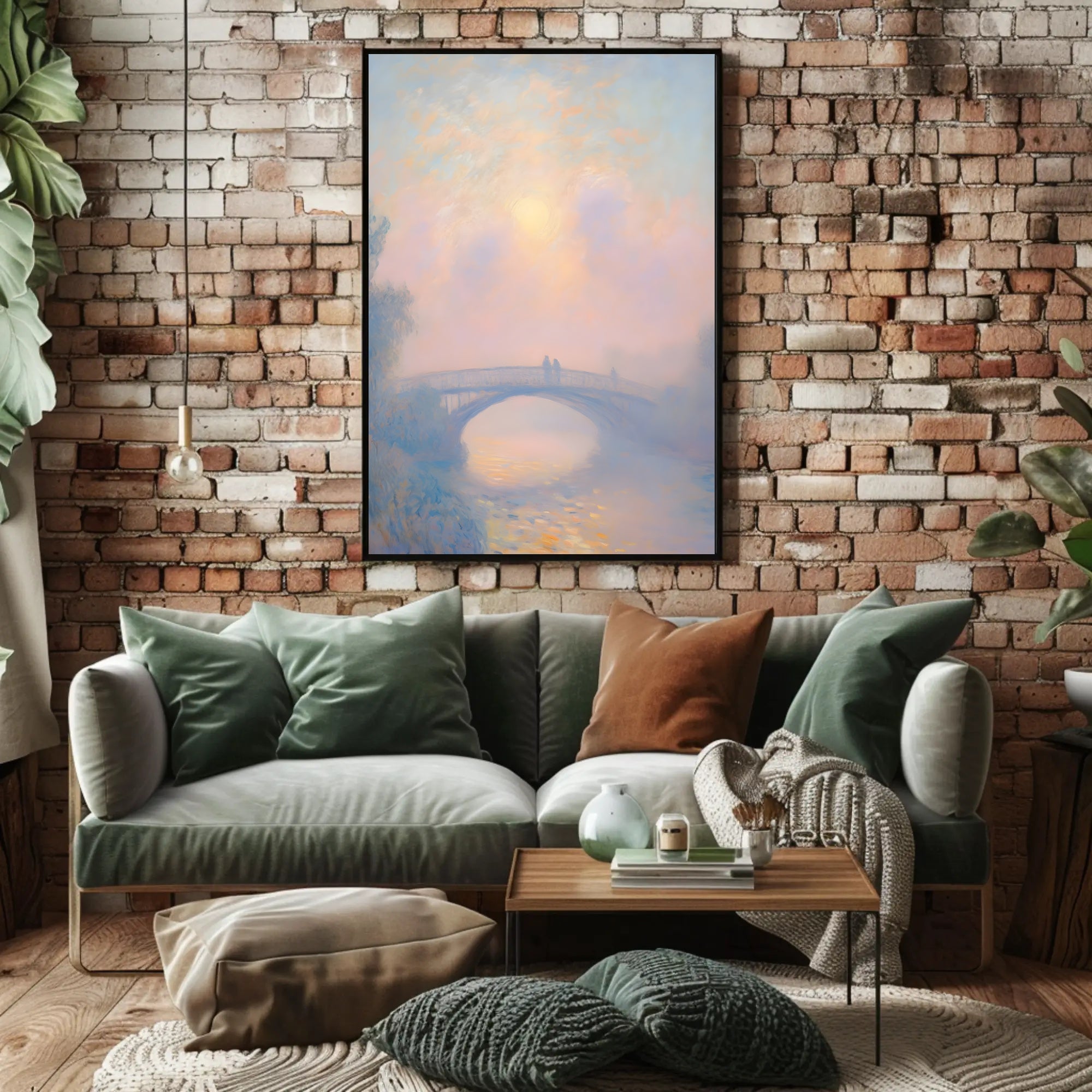 Serene Bridge Sunset Poster Wall Art Print