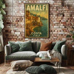 Amalfi Coast Italy Poster Art Museum Quality Wall Decor