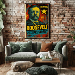 Theodore Roosevelt 26th President of the United States Graffiti Pop Art Poster