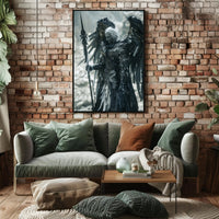Mystical Warrior: Winged Guardian in Fantasy Poster PosterGoat